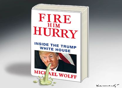 Political cartoon U.S. Fire and Fury Trump impeachment