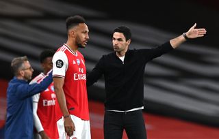Arsenal manager Mikel Arteta (right) insists he was the problem which led to Pierre-Emerick Aubameyang leaving the club.