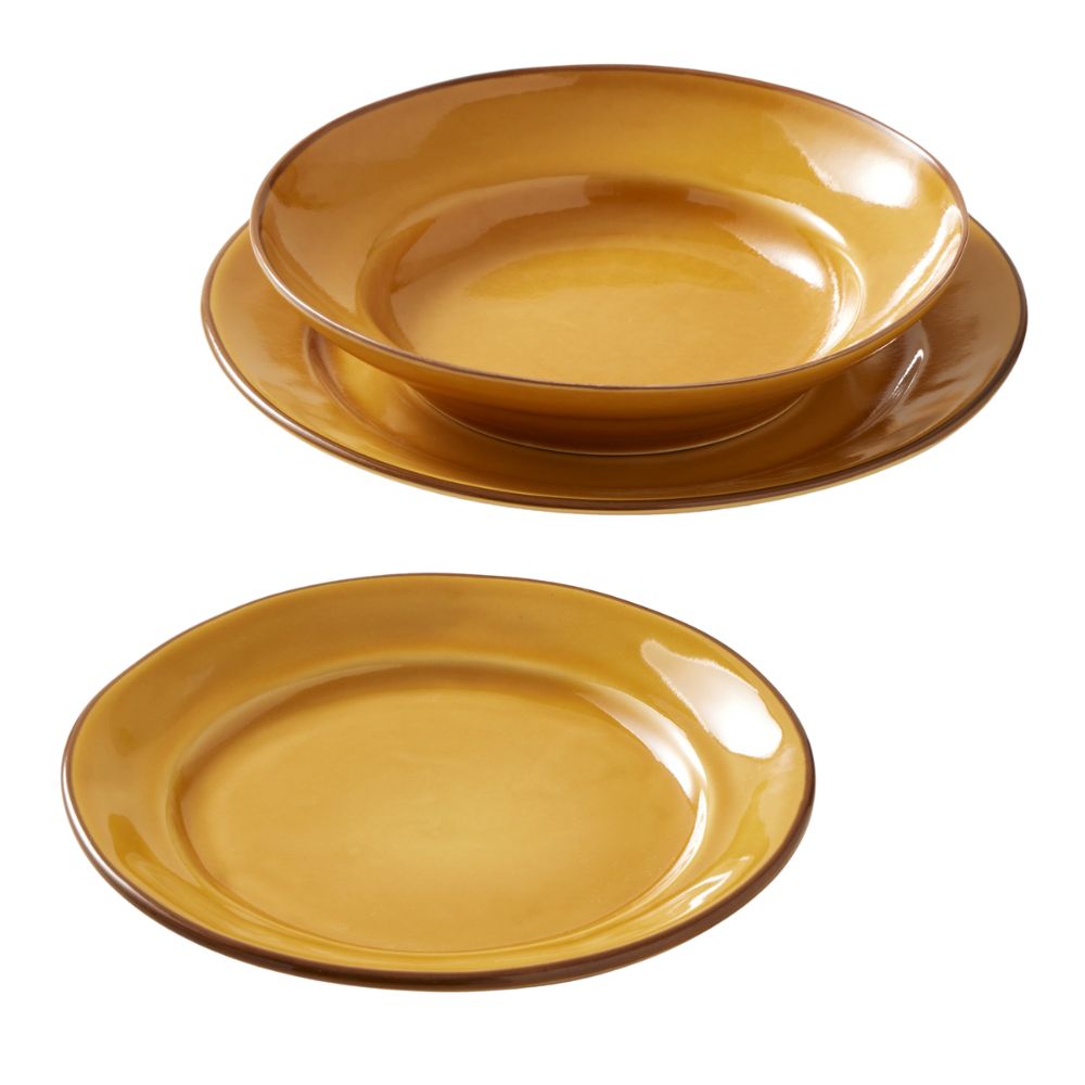 Ochre stone dinnerware set