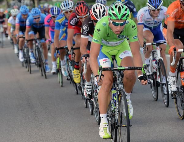 Points leader Peter Sagan (Liquigas-Cannondale) was one of the instigators of the early break in stage 10.