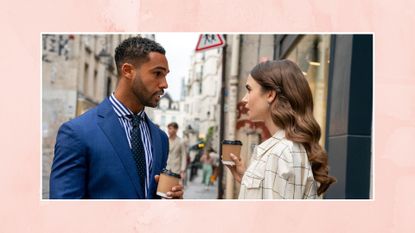 Emily in Paris. (L to R) Lucien Laviscount as Alfie, Lily Collins as Emily in episode 205 of Emily in Paris. 
