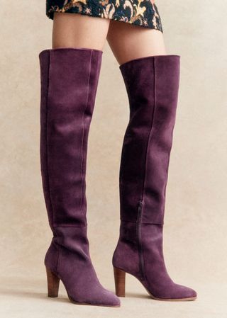 Anaelle Thigh High Boots - Mauve - Sézane