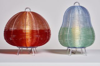 Gourd-like woven lampshades