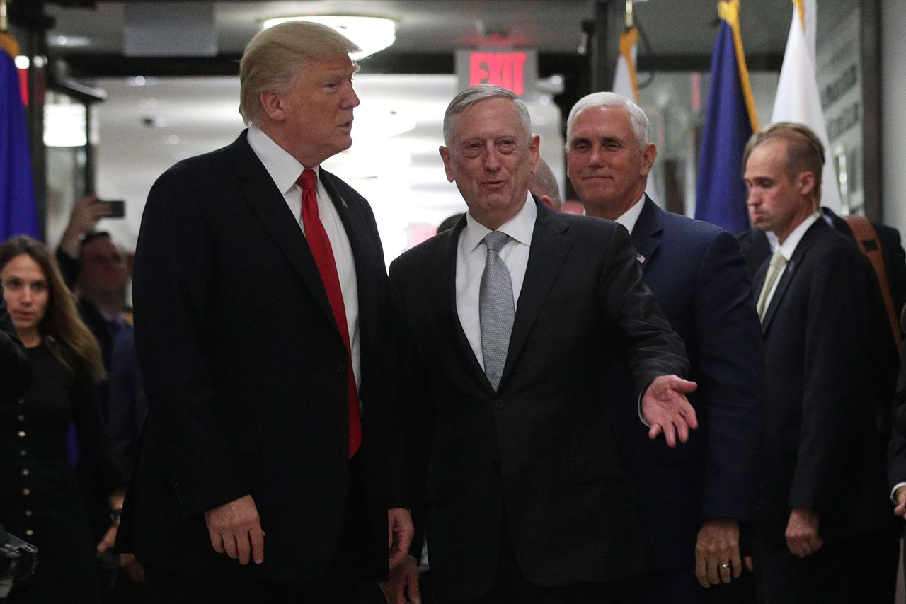 Trump and Defense Secretary James Mattis at the Pentagon