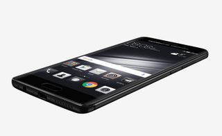 The phone features seamless curved edges, a graphite finish and stylish black