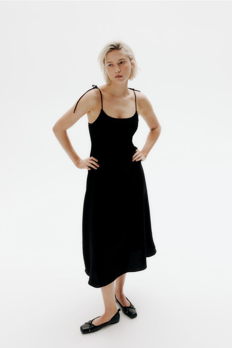 Tie-Strap Smocked Dress