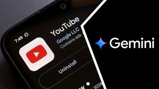 The YouTube logo next to the Gemini logo