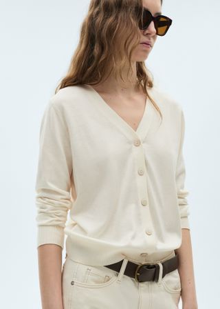 Mulberry Silk Blend Ribbed Cardigan - Women | Mango United Kingdom