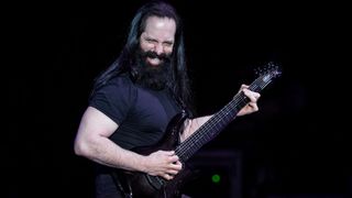 John Petrucci performs during the G3 concert at Eventim Apollo on April 25, 2018 in London, England