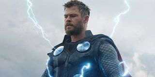 Avengers: Endgame Thor charging up.