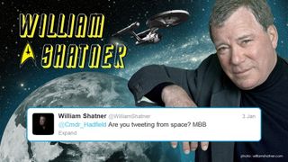 Shatner to Hadfield on Twitter