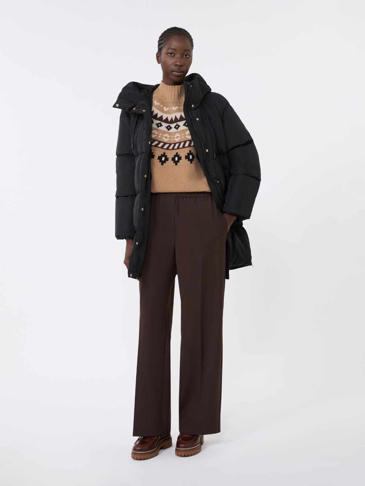 Technical Gabardine Wool Trousers‎‎ - Chocolate