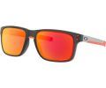 Oakley Men's OO9384 Holbrook Mix Rectangular Sunglasses, Grey Smoke/Prizm Ruby Polarized, 57 mm