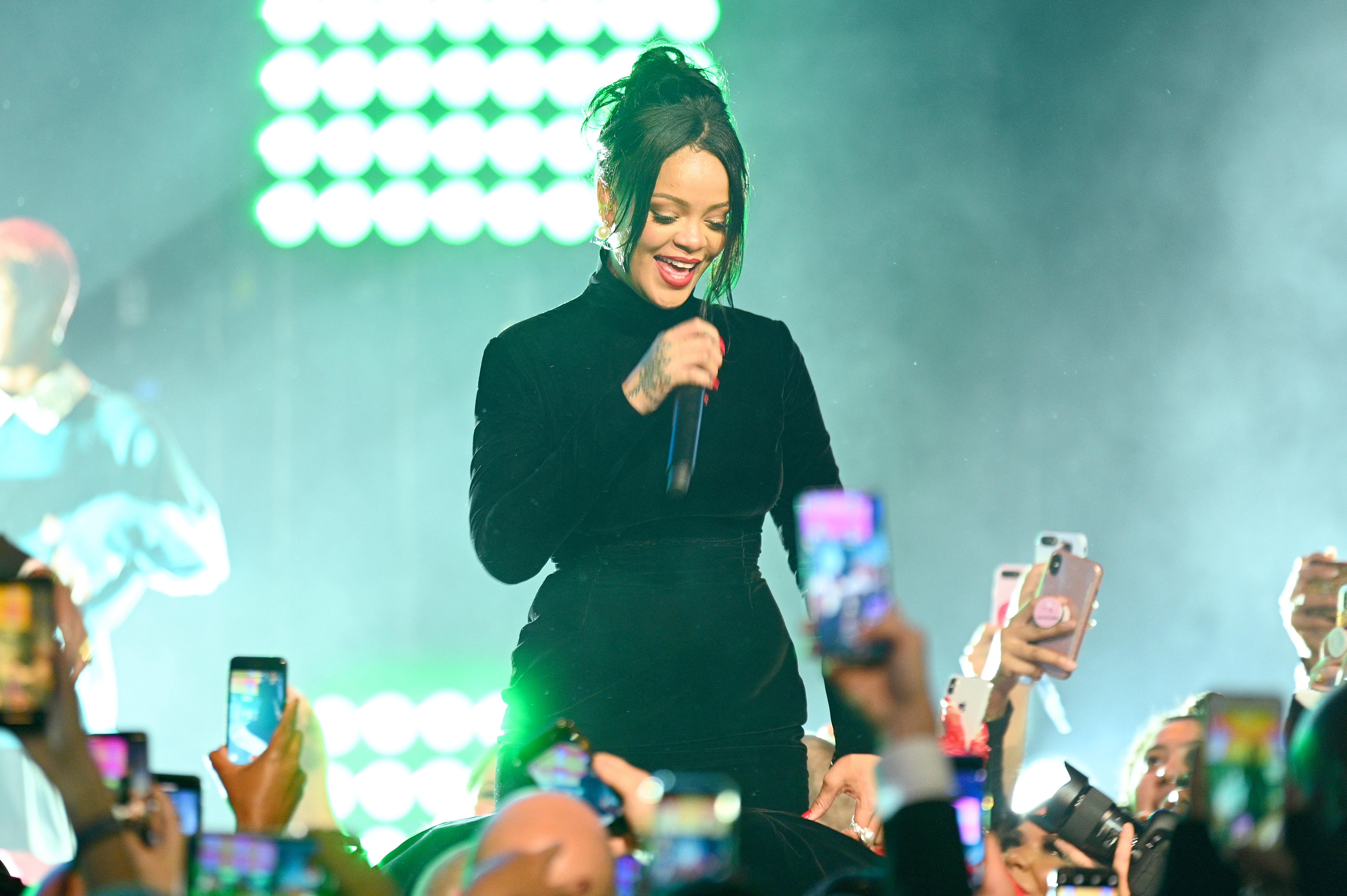 Rihanna performing on stage