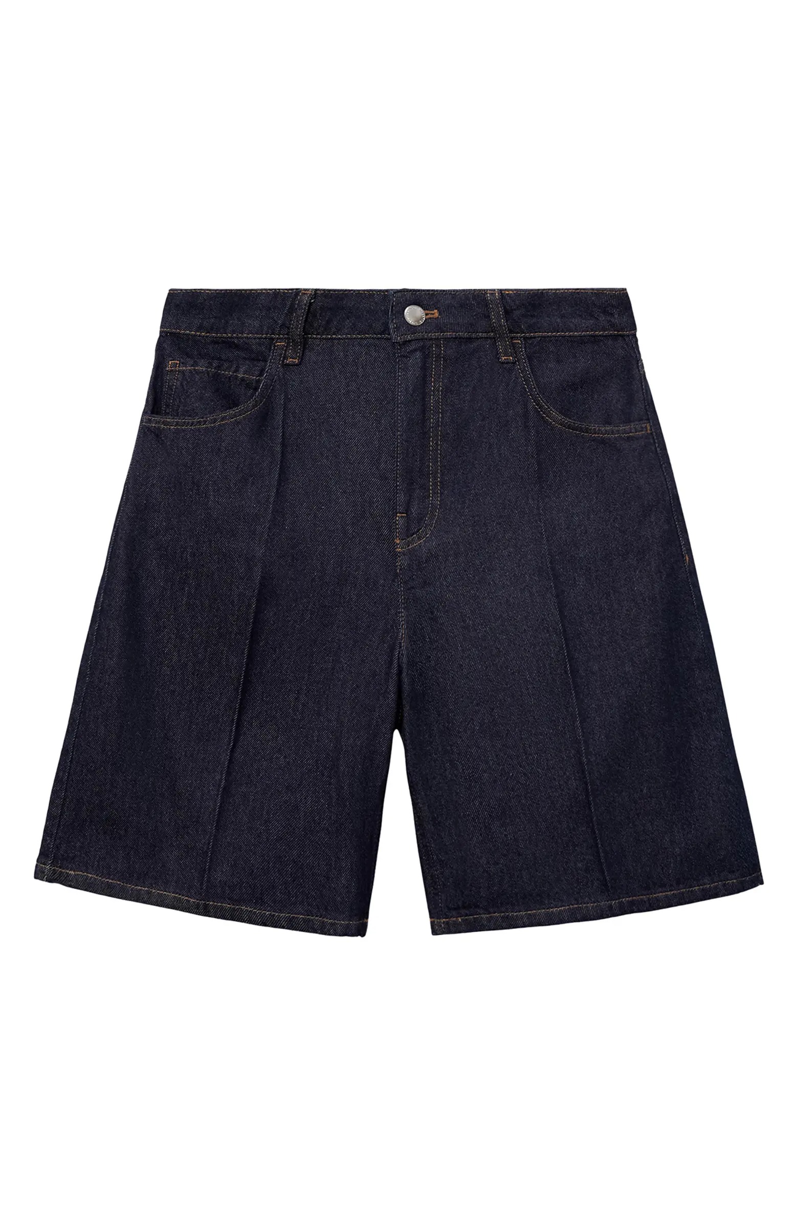 MANGO, High Waist Denim Bermuda Shorts