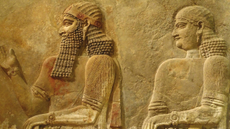 An 8th century BCE gypsum relief from modern-day Iraq depicts a king and his chief &scaron;a rē&scaron;i. 
