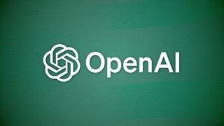 OpenAI logo on green background with slight video degredation