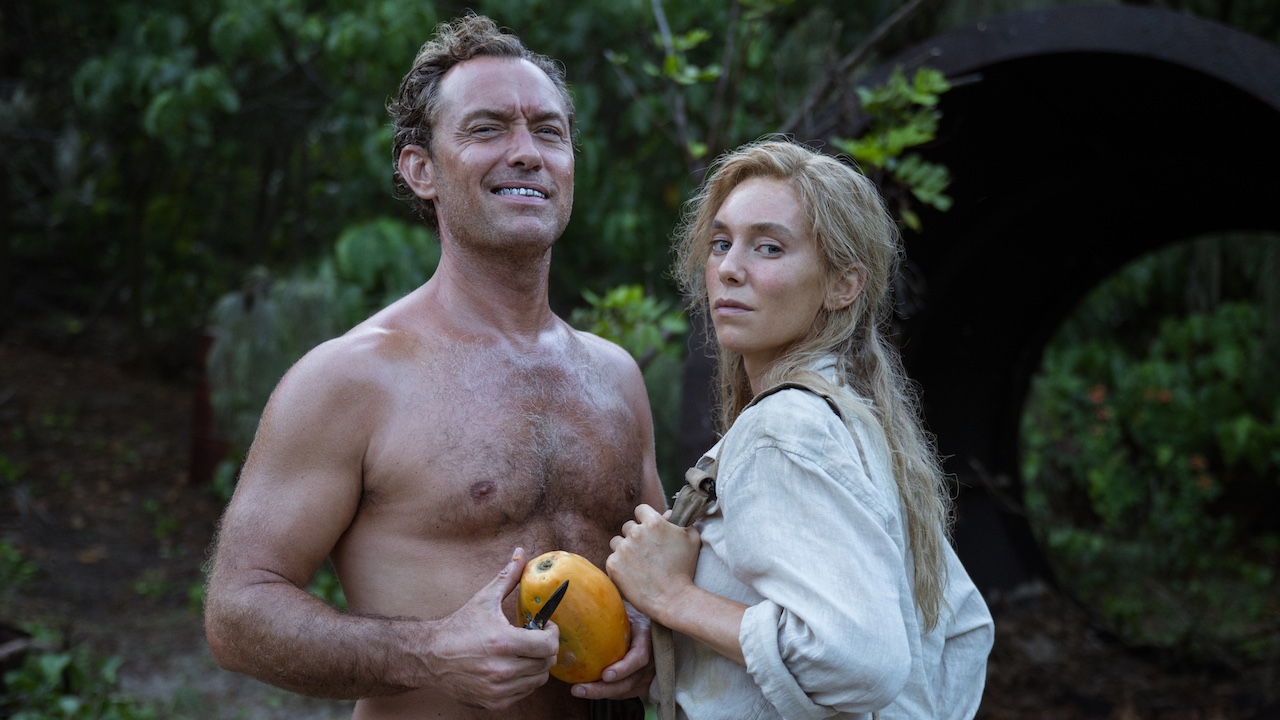 Jude Law and Vanessa Kirby as Dr. Friedrich Ritter and Dore Strauch in Eden