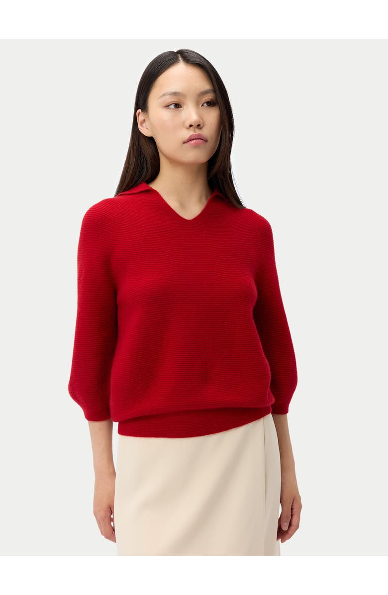 Open V-Collar Women&#039;s Polo Sweater
