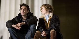 Shawn Levy with Amy Adams making Night At The Museum 2