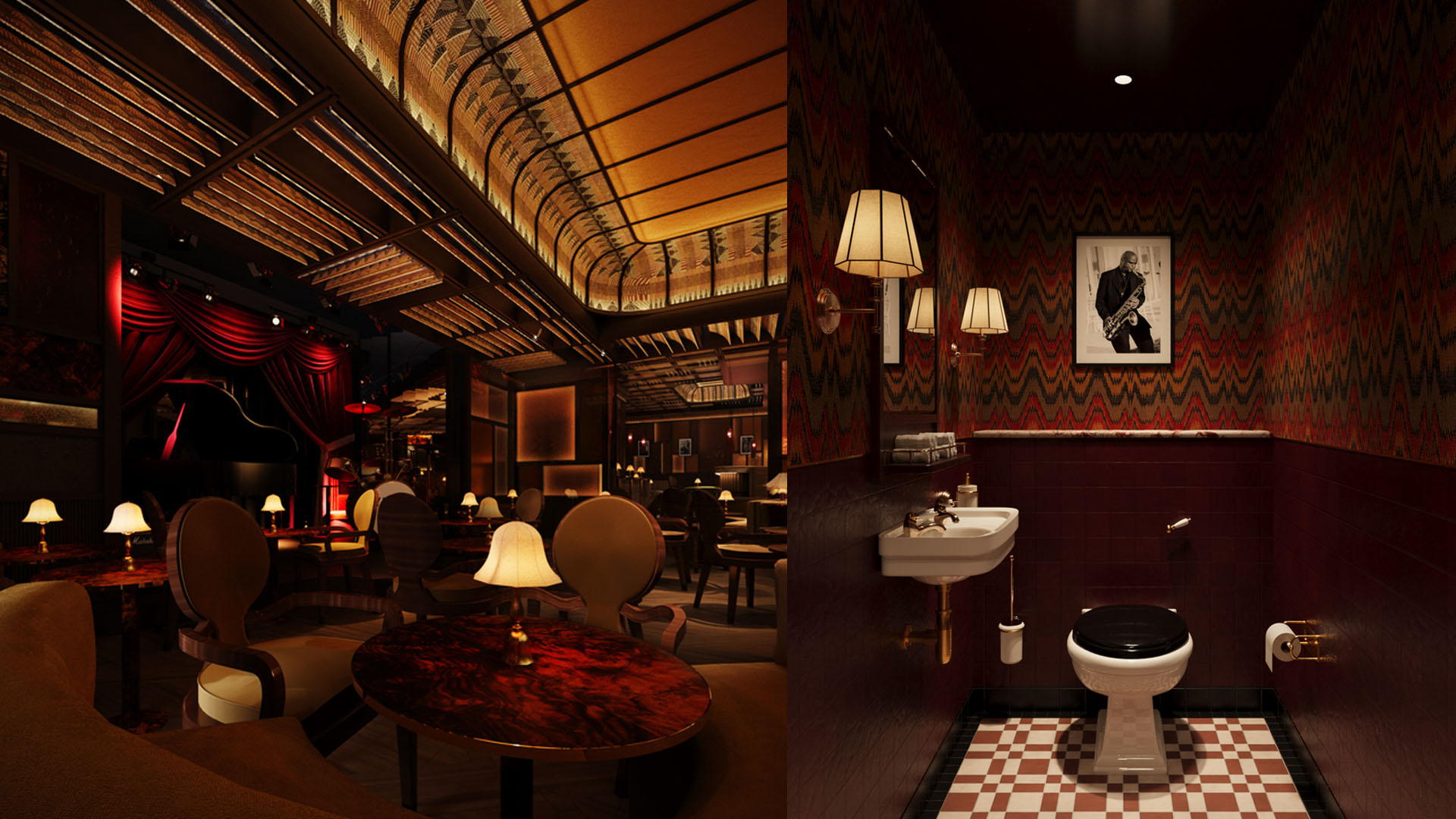 Renders of Upstairs at Ronnie Scott&#039;s.