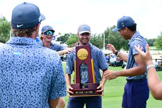 A college golf side celebrate their NCAA win