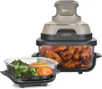 NINJA CRISPi 4-in-1 Portable Glass Air Fryer - Sage FN101UKSG