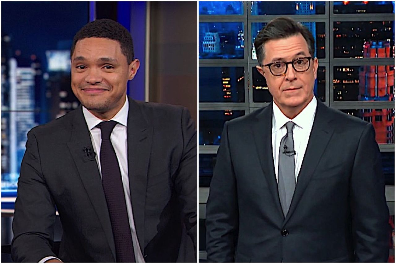 Trevor Noah and Stephen Colbert disagree about calling the border wall &amp;quot;peaches&amp;quot;