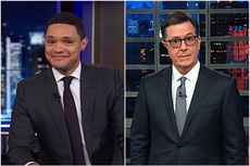 Trevor Noah and Stephen Colbert disagree about calling the border wall "peaches"