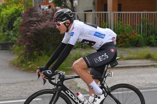 Pavel Sivakov in the Giro's white jersey