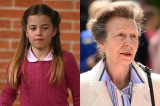 Princess Charlotte and Princess Anne side-by-side at different occasions