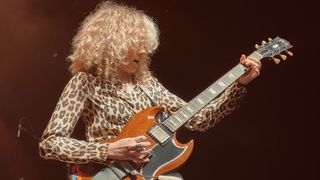 Grace Bowers performs on electric guitar at the Allman Betts Family Revival concert at the Fillmore in San Francisco, December 21, 2024.