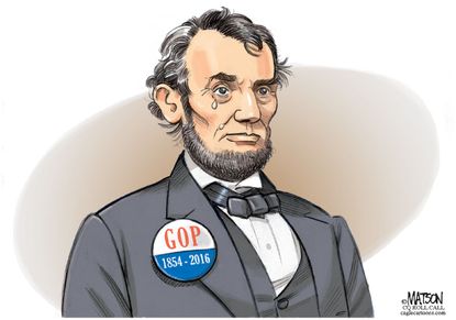 Political Cartoon U.S. Lincoln GOP 2016