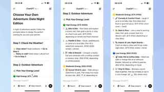 ChatGPT choose your own adventure date night prompt