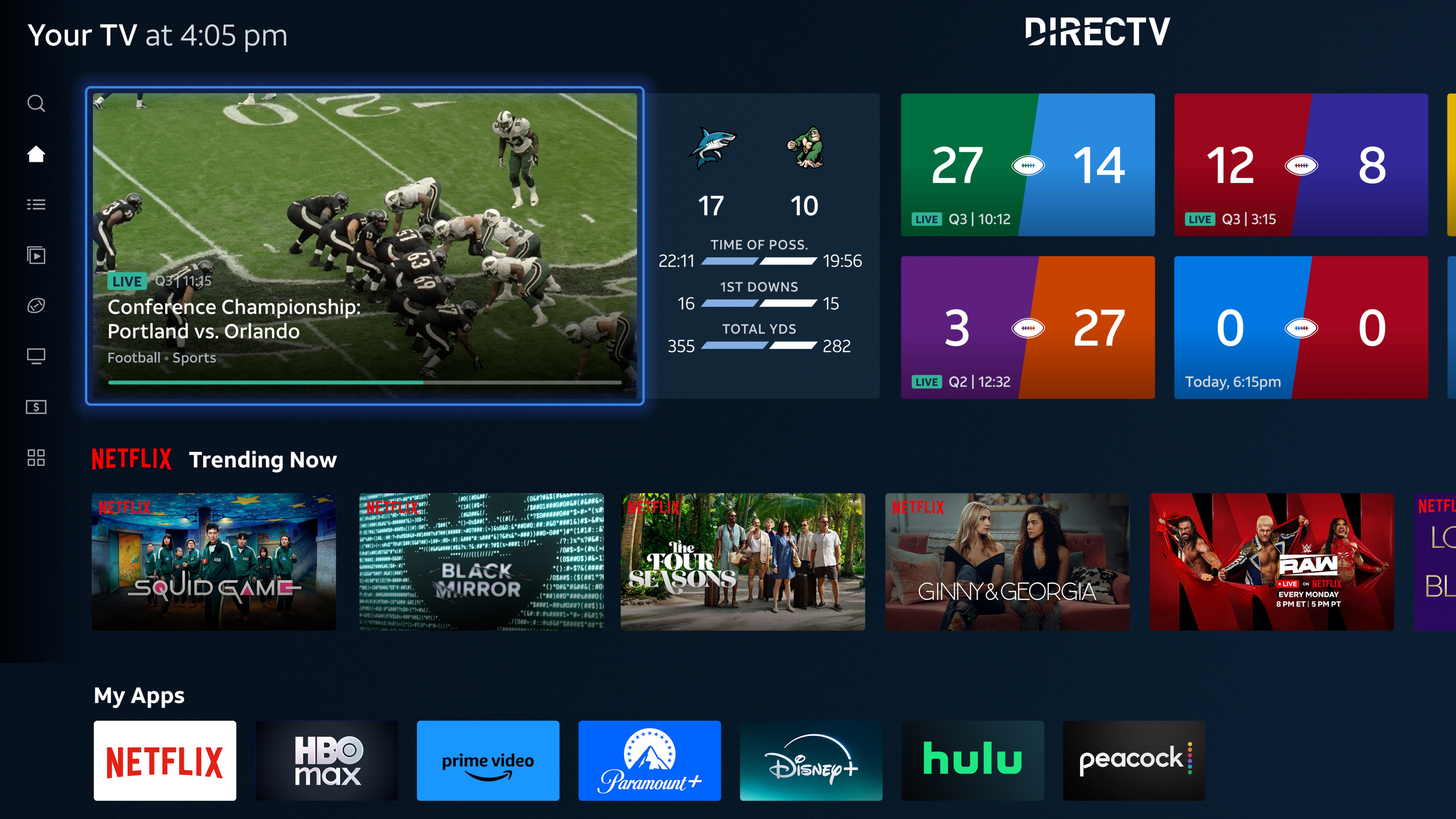 The DIRECTV user interface