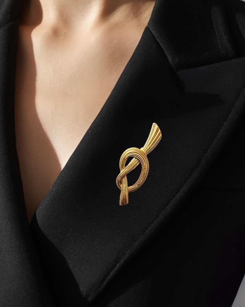 French Eternal Knot Minimalist Brooch