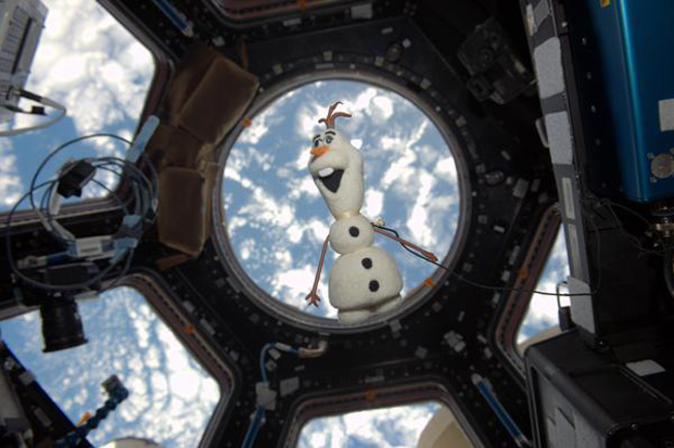 Olaf Doll on the International Space Station