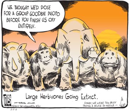 Editorial cartoon World Endangered Animals