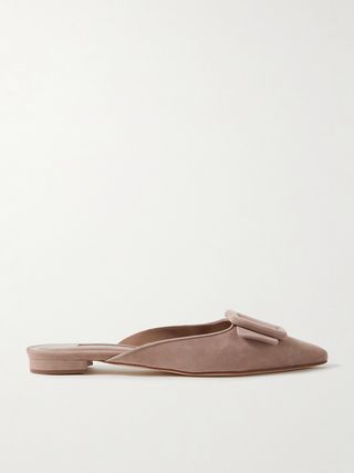 Maysale Buckled Suede Point-Toe Flats