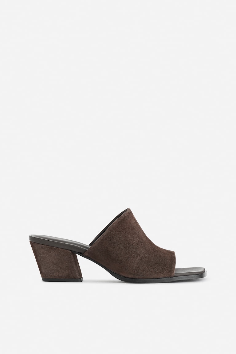 Mid-Heel Suede Sandals