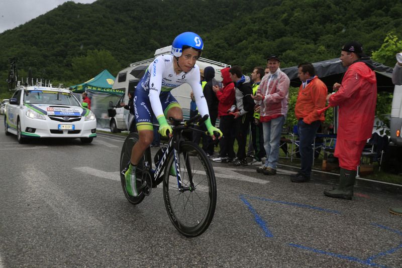 Not the kind of stage suited to the climbing legs of Esteban Chaves (Orica-GreenEdge)