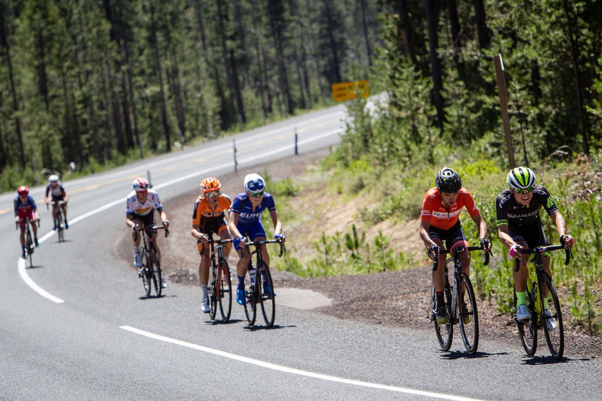 Rob Carpenter (Holowesko) blows apart the break on the final climb
