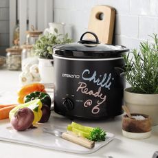 kitchen with aldi slow cooker with vegetables