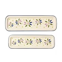 Temp-tations Set of 2 Ceramic Rectangular Platters