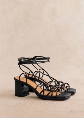 Annabelle Sandals - Smooth Black - Smooth Ovine Leather - Sézane