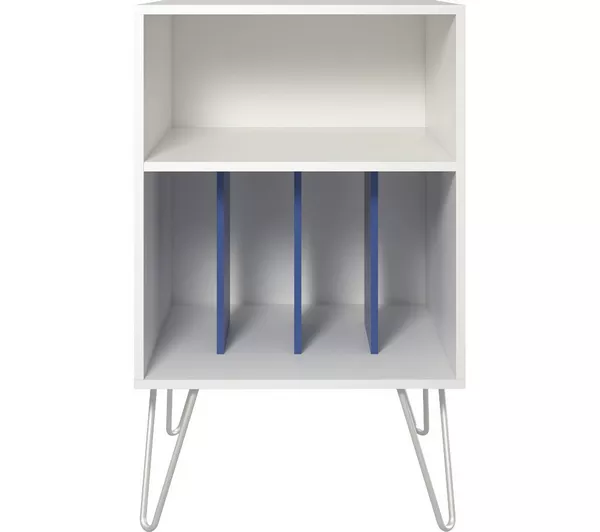 DOREL HOME, Concord Turntable Stand - White & Blue