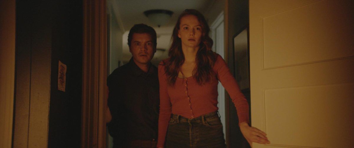 Andi Matichak and Emile Hirsch in &#039;Son.&#039;