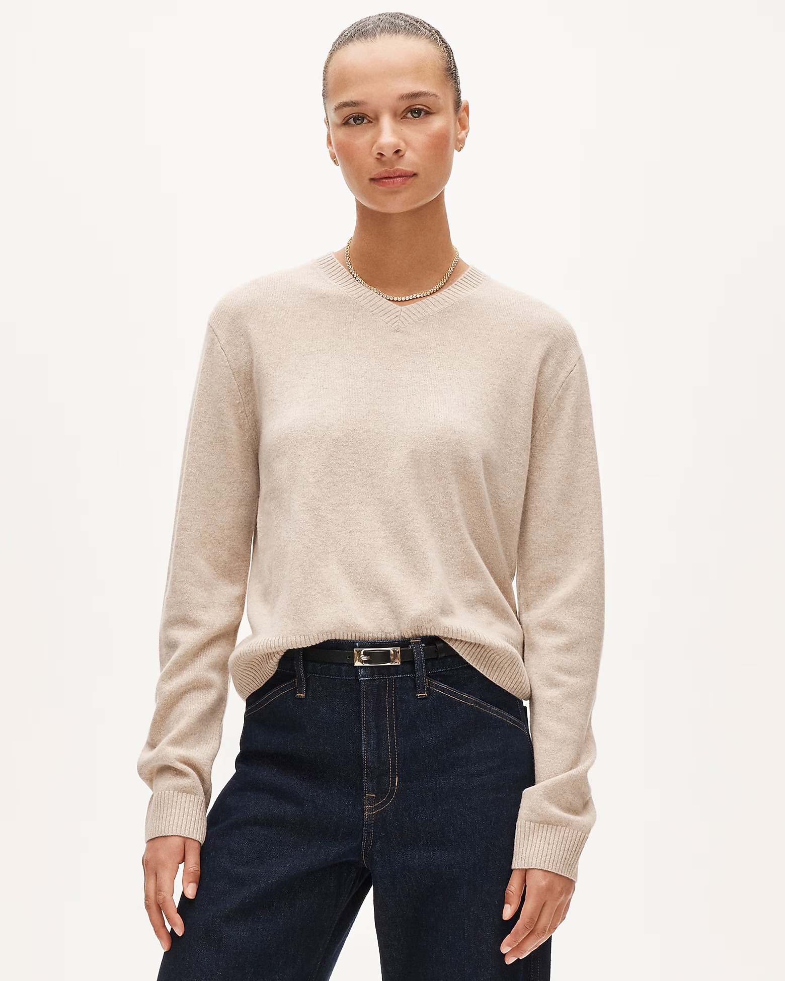 J.Crew, Cashmere High V-Neck Sweater