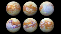 Six infrared images of Titan.