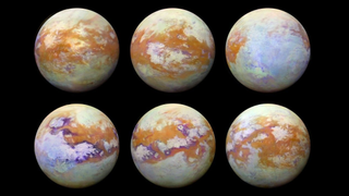 Six infrared images of Titan.